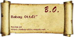 Babay Ottó névjegykártya